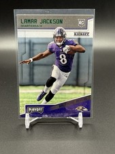 2018 Panini Playoff Lamar Jackson Green Parallel Rookie Card -Ravens