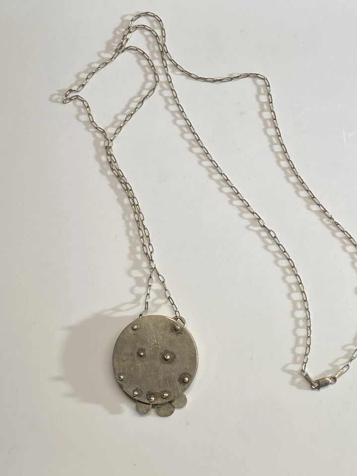 Vintage Danecraft Sterling Silver 925 Chain & Unique Pendant Early Mid Century - Image 2 of 4