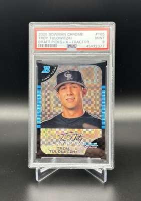 #ad #ad 2005 Bowman Prospects Chrome Troy Tulowitzki #BDP105 RC 250 XFractor PSA 9 $59.00