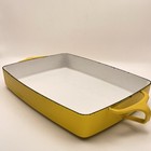 Vintage Dansk Kobenstyle Yellow Enamel Carbon Baking Pan IHQ France MCM 10.5x8 — photo 1