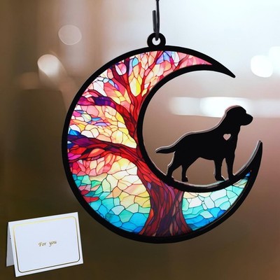 Labrador Memorial Suncatcher with Sympathy Cards,Dog Passing Away Gifts Perso...