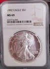 1992 American Silver Eagle NGC MS69       043