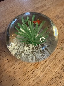 VTG Murano Art Glass Sculpture Aquarium Paperweight w/ Gold Fish, Frog EXC COND
