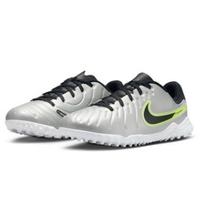 Nike Tiempo Legend 10 Academy Kids Turf Soccer Shoes Silver Size 6 Youth Sneaker