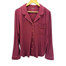 Cozy Earth Women's Bamboo Stretch Knit Long Sleeve Pajama Top Burgundy M NWT