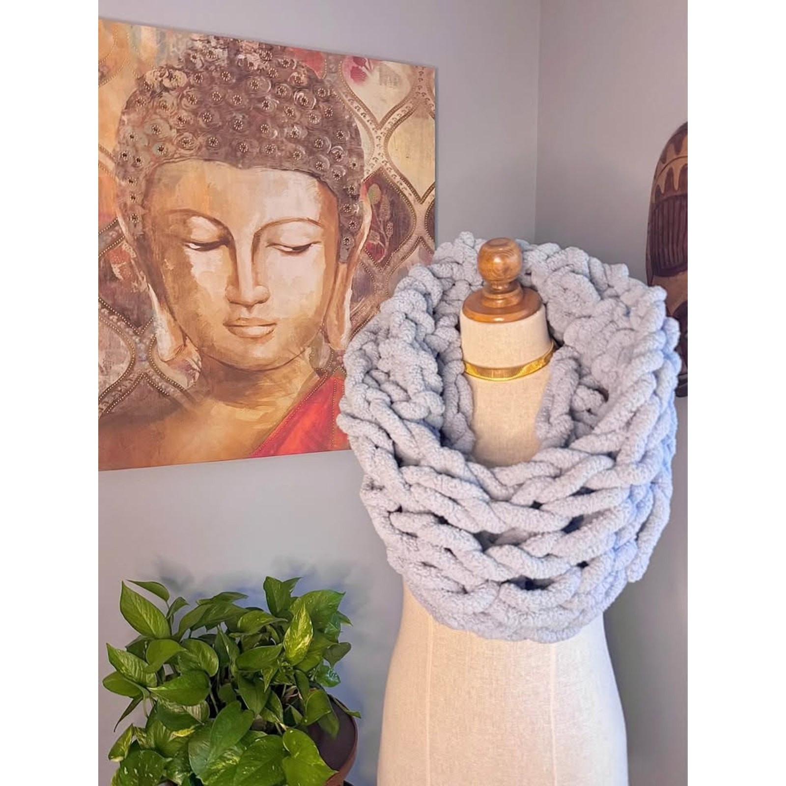 Handmade Chenille Infinity Statement Scarf - image 2