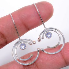 Tanzanite Quartz Handmade 925 Silver Plated Earring 1.56