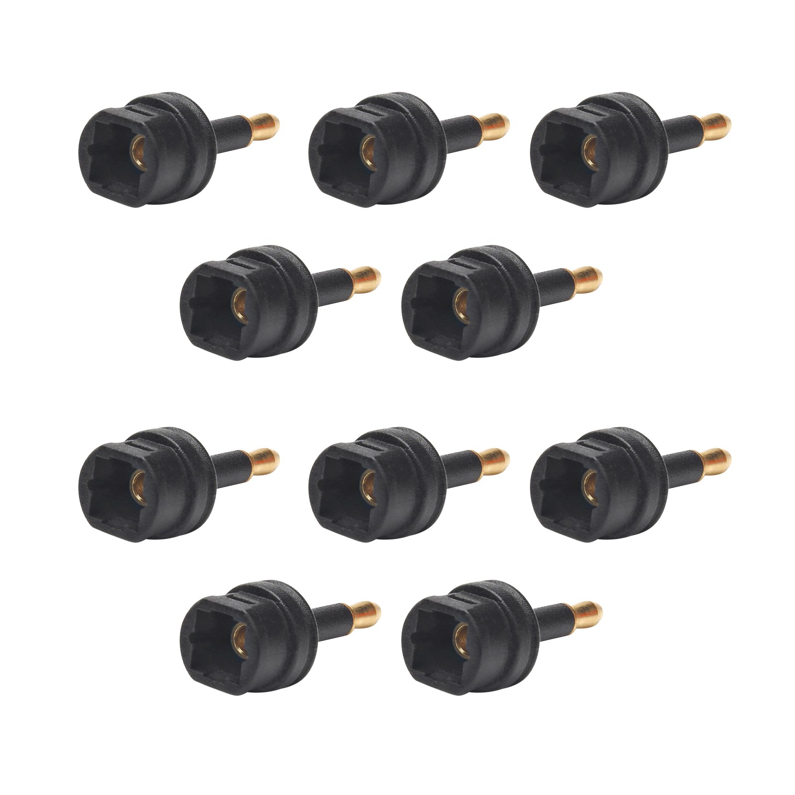 10Pack Durable Black Audio Fiber Optical Conversion Head Toslink Adapter g