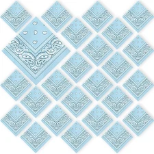 24 PCS 21.25x21.25 inch Large Paisley Cowboy Bandanas for Men Women Bulk