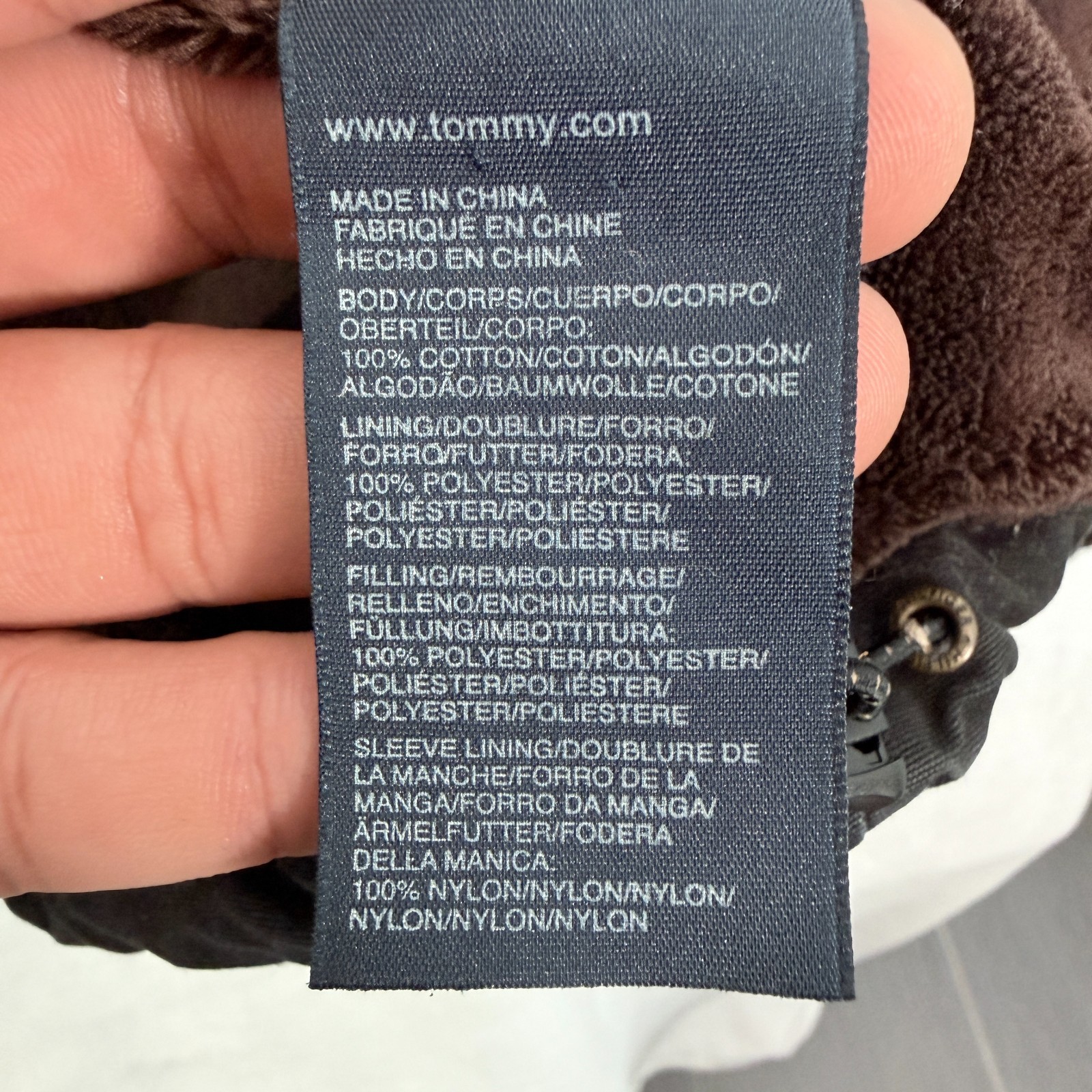 Tommy Hilfiger Bomber Jacket Mens XL Black Full Zip Canvas Fleece Line thumbnail 5