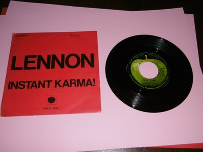 45 GIRI  JOHN LENNON INSTANT KARMA-YOKO ONO WHO HAS SEEN THE WIND? APPLES 1003