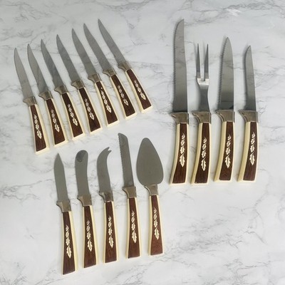 Vtg Regent Sheffield 16 Piece Set Lot Knife England 1960s Cheese Bread Serving