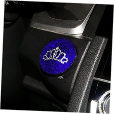 Bling Crown Push Start Button Cover, Car Engine Button Cover Bling Car Blue