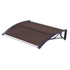 Tinted Outdoor Front Door Canopy Porch Awning Patio Rain Shelter Cover 120x80cm