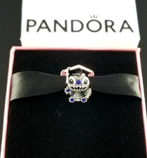 New Disney x Pandora 2025 Stitch Graduation Cap Silver Charm
