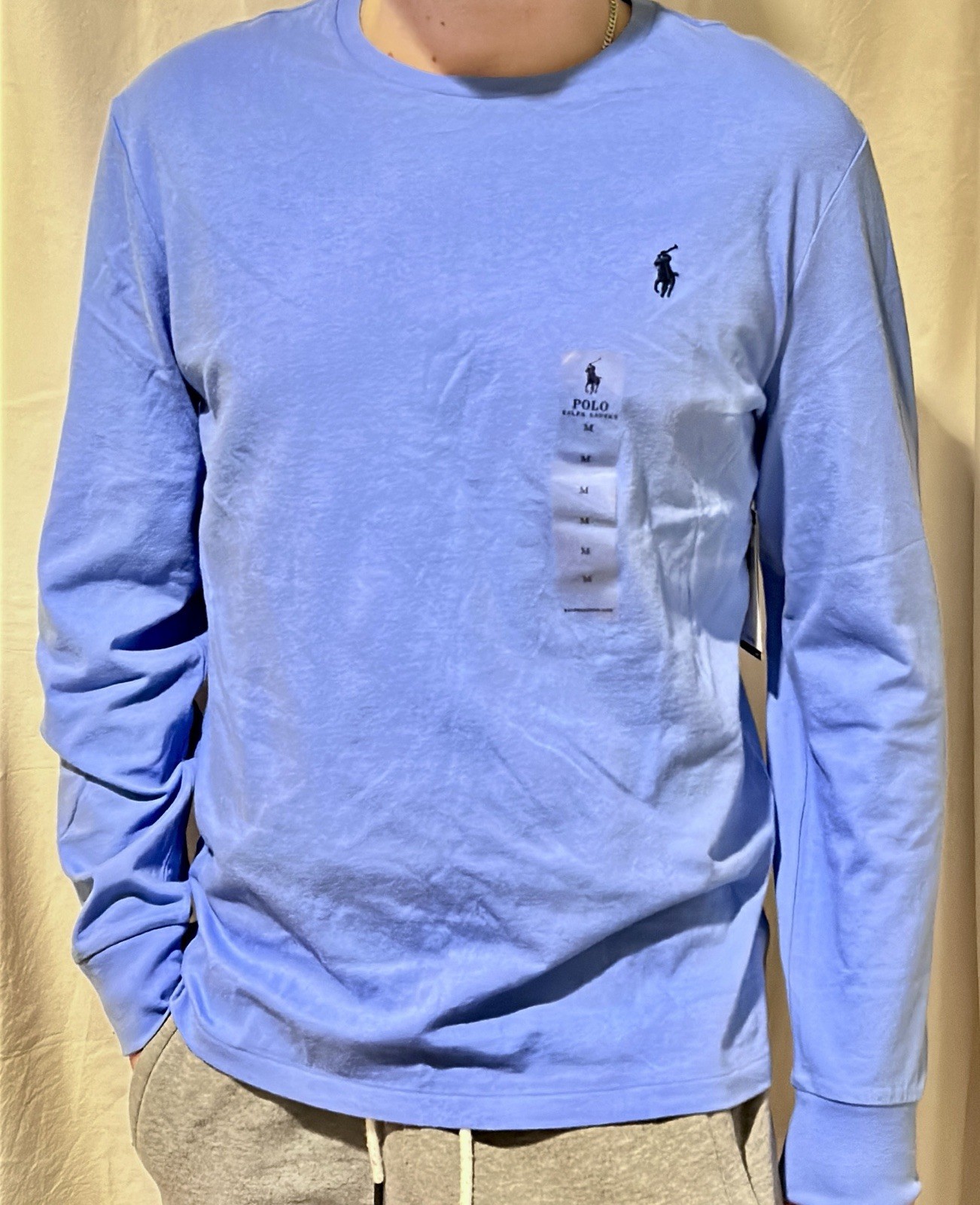 Polo Ralph Lauren  Long Sleeve T-Shirt Royal Blue Crew  Neck Medium NWT