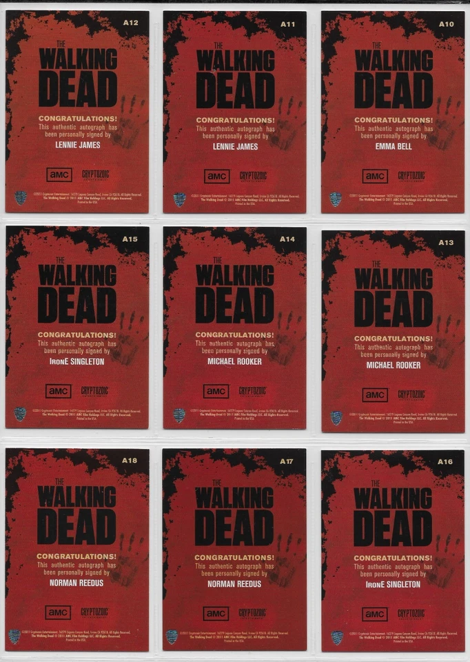Walking Dead Season 1 Master Set Including Binder, Wardrobe, Autograph, Card Set - Image 4 of 4