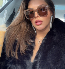 OVERSIZED Sunglasses TILDA 1 Women Lady Flat Top Big Huge Sunnies Gafas SHADZ