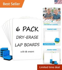 Small Dry Erase Boards for Students, 6 Pack 9 x 12 Double Sided White Boards ...