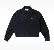 CELINE Navy Logo-Embroidered Viscose Blouson Track Jacket 48 Medium