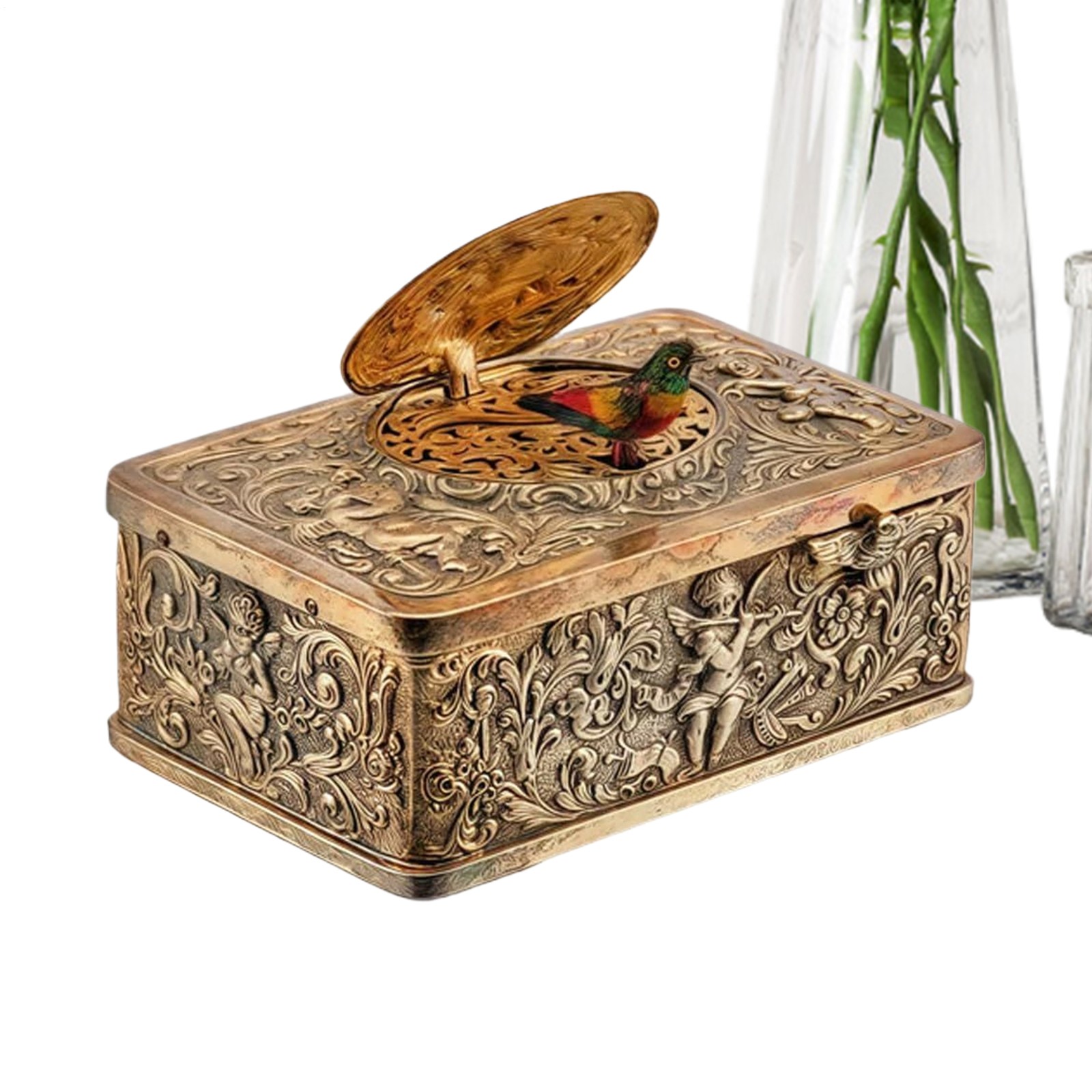 European style 3D relief bird music box