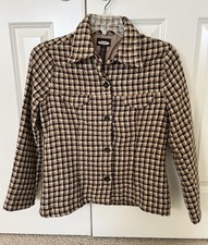 Vintage Y2K Old Navy Women's Brown Lined Plaid Blazer Size Small
