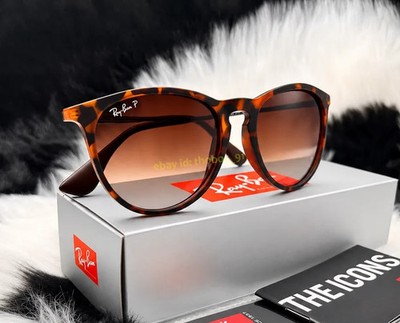 Ray-Ban Erika Polarized Sunglasses RB4171 710/T5 Brown/Light Havana 54mm