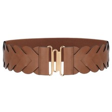 JASGOOD Women's Wide Elastic Belt Vintage Stretchy Belt for Dresses Braided W...