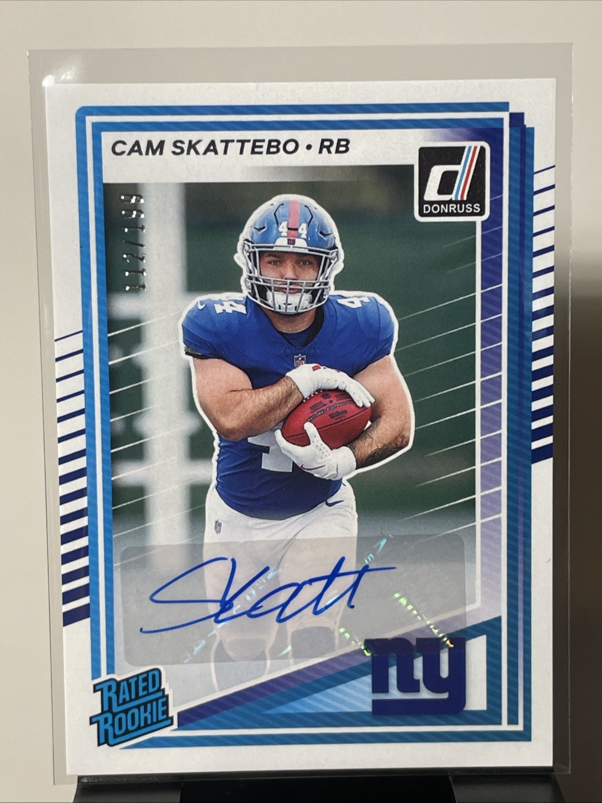2025 Panini Donruss Cam Skattebo Rated Rookie Auto /199 No. 302