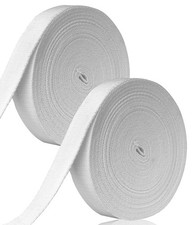 Ysibbon Cotton Webbing 1 Inch, 2 Rolls/20 Yards 10 meter, Natural White