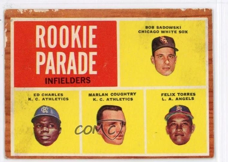 1962 Topps High # Rookie Parade Bob Sadowski Ed Charles Marlan Coughtry 1tn2 image 1
