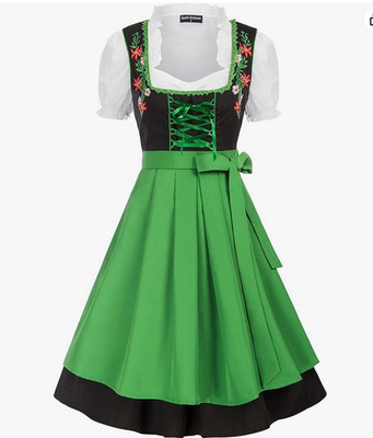 Scarlet Darkness Oktoberfest Costumes for Women 3 Pcs Bavarian Dirndl Dress Med