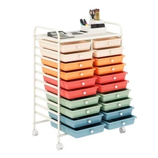 Rolling Storage Cart Art Craft Organizer on Wheels Multipurpose 20 Drawers