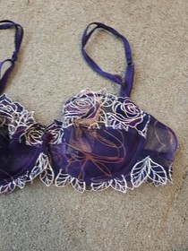 Brand New Lise Charmel Underwired Size Uk 38B Amethyst & Ivory Bra  New 