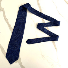 Brooks Brothers Makers Tie Men's Blue Paisley All Silk Necktie Handmade In USA