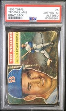 1956 TOPPS TED WILLIAMS Gray Back #5 PSA Authentic 