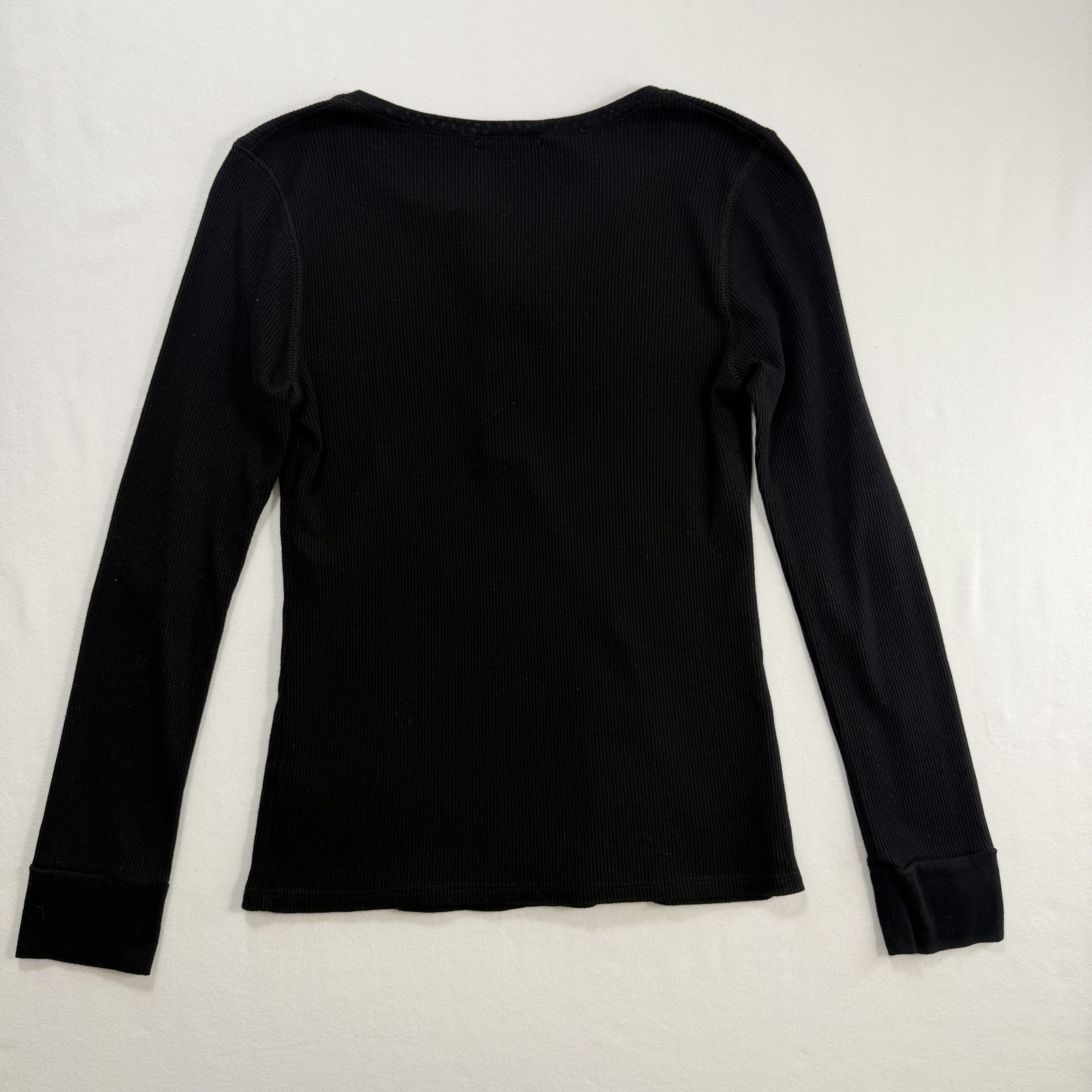 ACTIVE BASIC Women's Black Waffle Knit Thermal He… - image 2