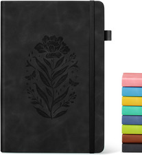 Lined Journal Notebook for Women, A5 Pink Hardcover Leather Journals for Writing