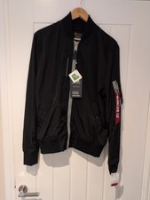 Alpha Industries MA-1 SL Bomber Jacket Black Size Large  New With Tags RRP£140