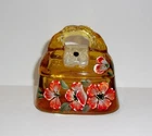Fenton Glass Autumn Gold Orange Poppies Designer Purse Collection 2006