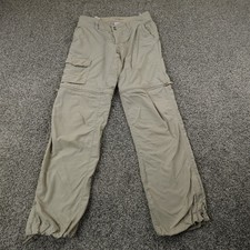 Columbia Pants Womens 8 Beige PFG Cargo Convertible Outdoor Hiking Fishing Nylon