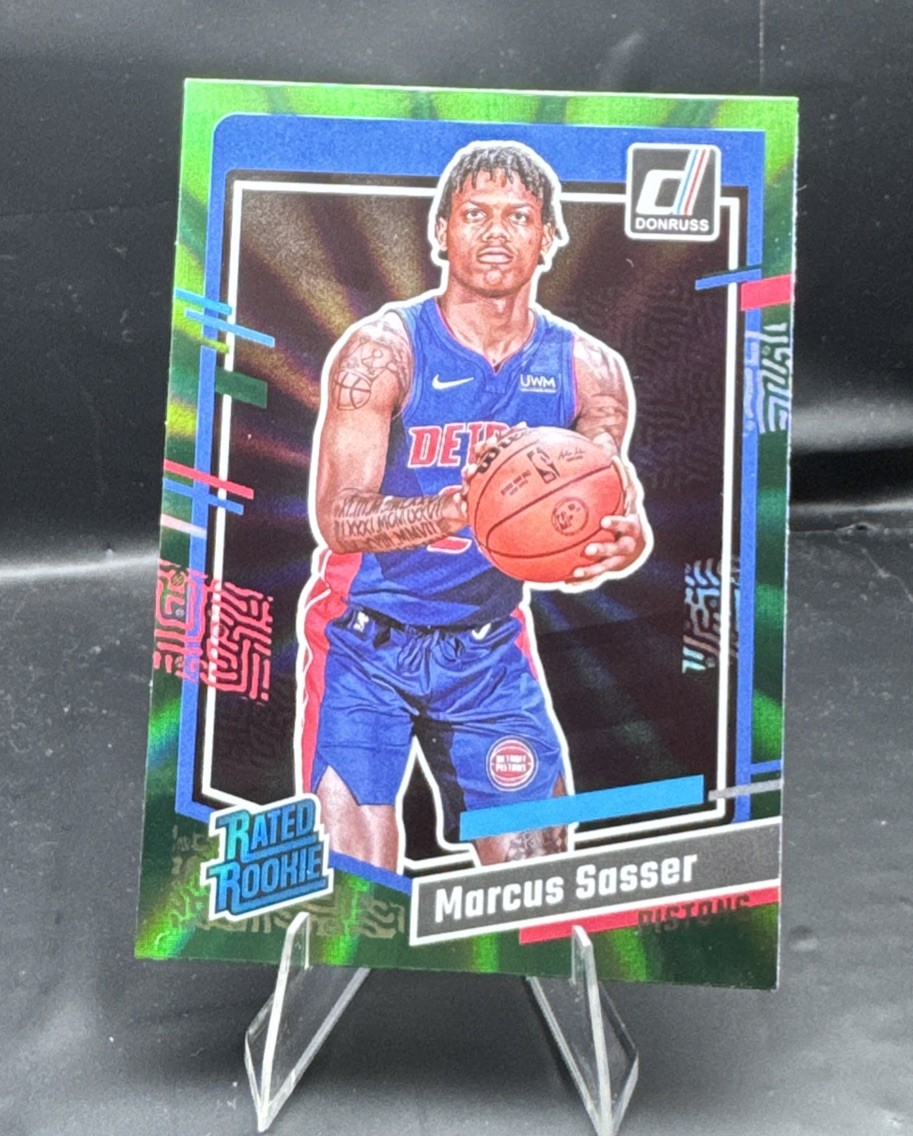 2023-24 Panini Donruss - Rated Rookie Marcus Sasser #222 Holo Green Laser (RC)