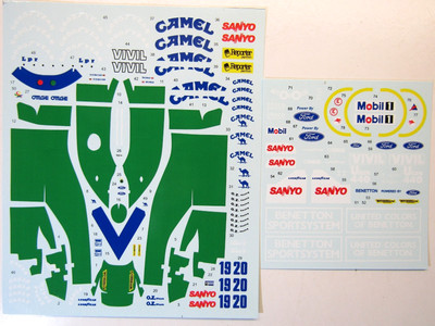 Decalpool Decal Sheet 1:20 Scale Benetton Ford 192 1992 DP325 suit Tamiya Kit