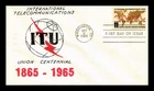 US COVER ITU INTERNATIONAL TELECOMMUNICATIONS UNION CENTENNIAL FIRST DAY ISSUE