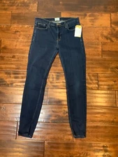 Hudson Blue Dark Wash Denim Skinny Ankle Jeans, Size 27