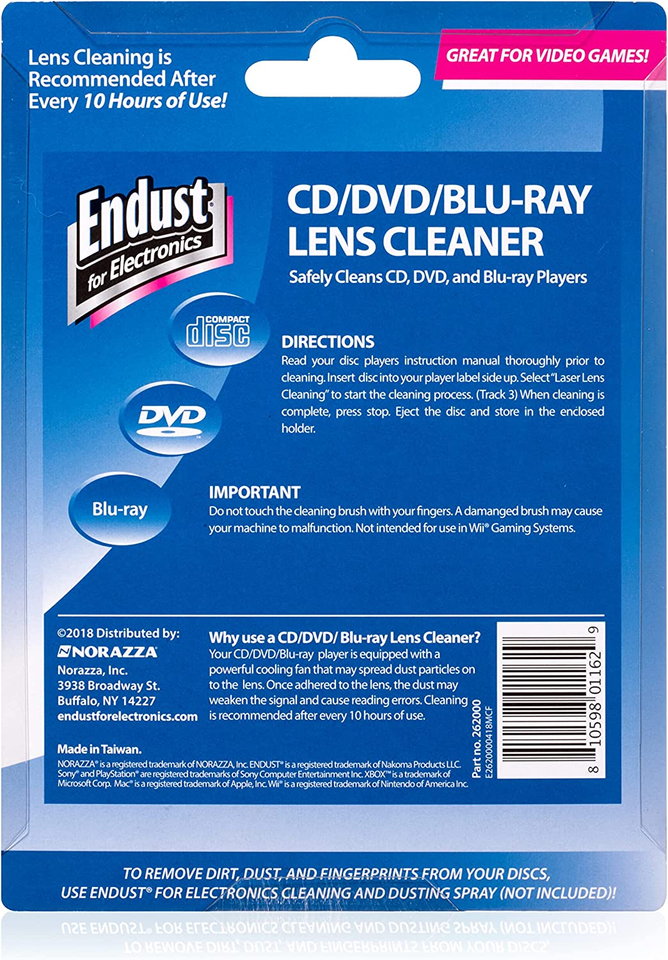 , CD/DVD Lens Cleaner, Blu Ray, Great for Desktop Computers and Players ...