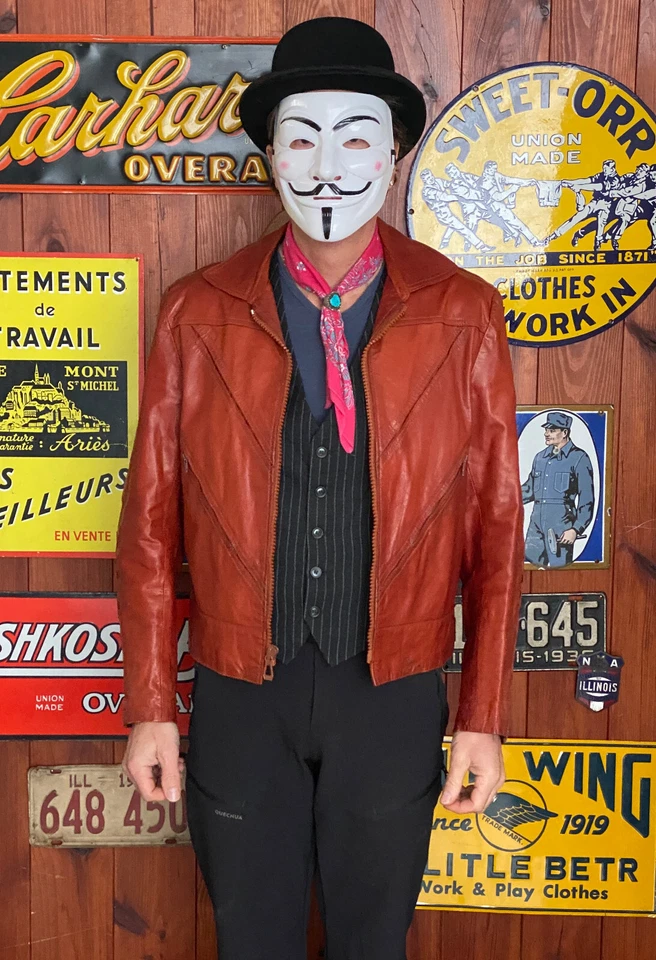 Size 44 USA (54 EU) Vintage 70s Wilson leather jacket - Imagen 2 de 4