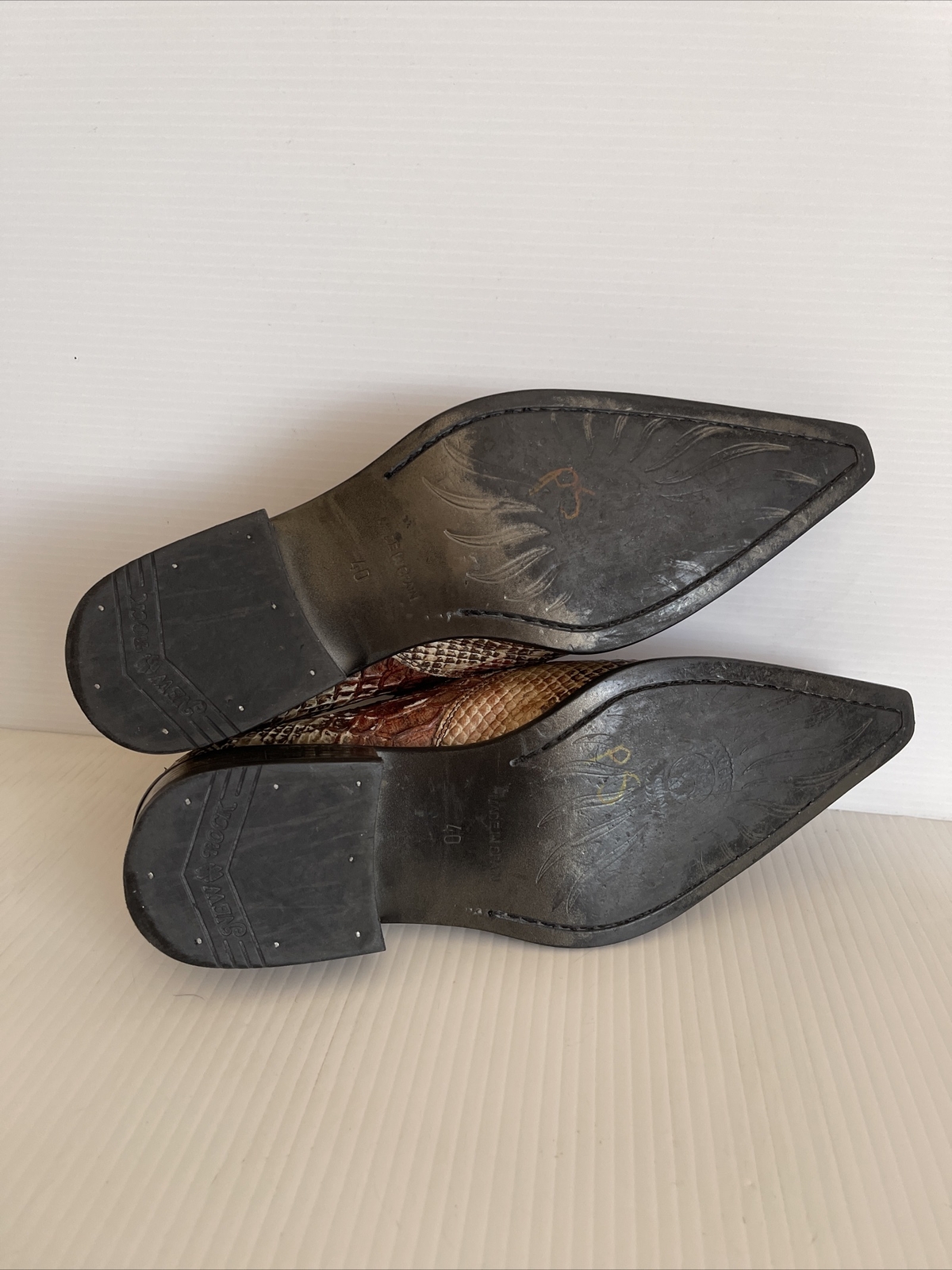 New Rock Embossed Python Snakeskin Leather Shoe w… - image 9