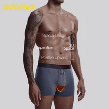 ADANNU Men Cotton Trunks bulge pouch Boxer Shorts Jockstrap Underpants Underwear