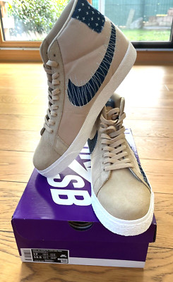 NIKE SB ZOOM BLAZER MID PRM - Sesame / Mystic Navy-Sail / US 12 EUR 46 UK 11 NEU